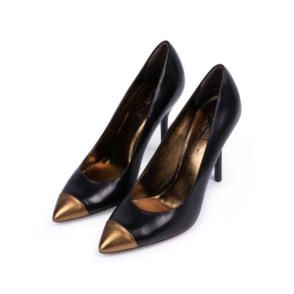 YSL black pumps with gold toe, size 41 - Picture 2 of 9